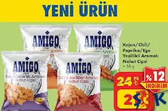 AMİGO KAJUN CHİLİ/PAPRİKA/EGE YEŞİLLİKLİ AROMALI NOHUT CİPSİ 55 G